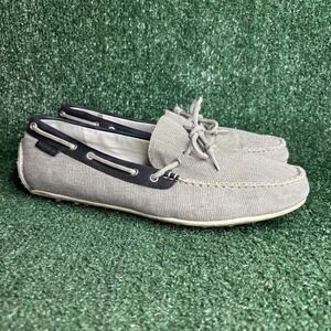 Cole Haan Gunnison Canvas Driver Loafer Casual Preppy Boat Shoe Grey Mens Sz 12M